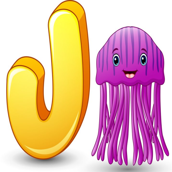 Letter j is for jellyfish cartoon alphabet Vector Image